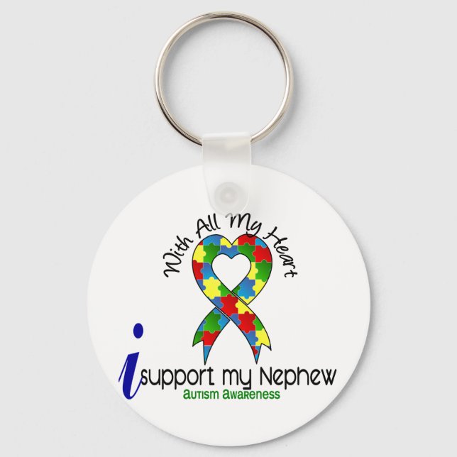 Autism I Support My Nephew Keychain (Front)