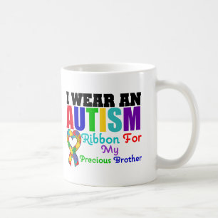 Autism I Wear Ribbon For My Precious Brother Coffee Mug