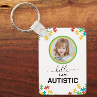 Autism ID Child or Adult Medical Alert Badge Keychain