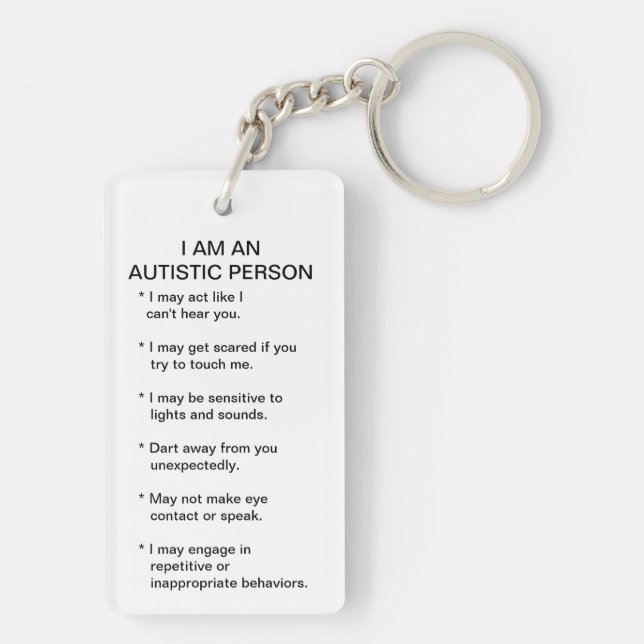 Autism ID Key chain (Back)