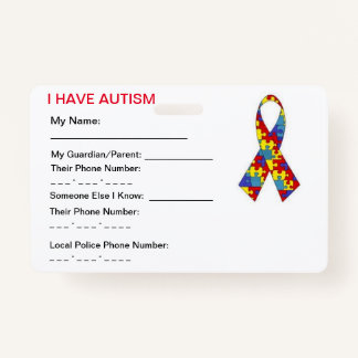 Autism ID Tag Badge