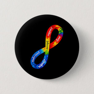 Autism infinity ribbon design a neurodiversity 2 inch round button