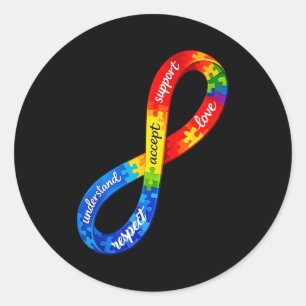 Autism infinity ribbon design a neurodiversity classic round sticker
