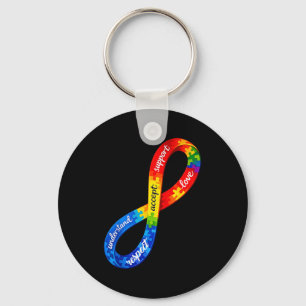 Autism infinity ribbon design a neurodiversity keychain