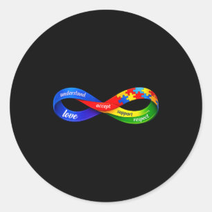 Autism infinity ribbon design neurodiversity classic round sticker