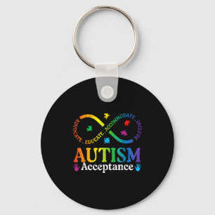 Autism infinity sign asd awareness acceptance men keychain
