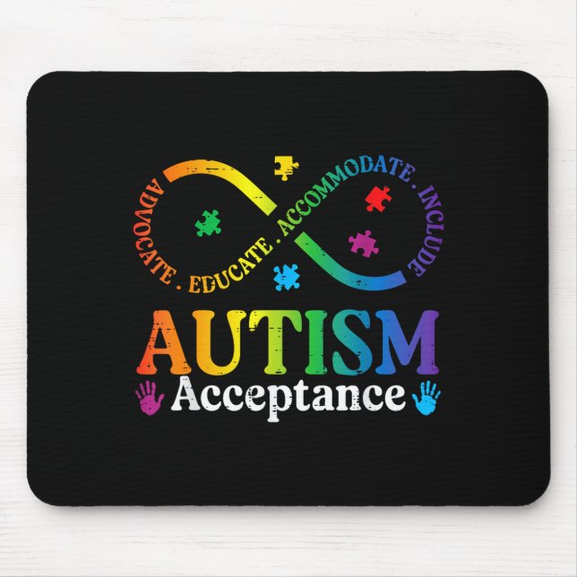 Autism infinity sign asd awareness acceptance men mouse pad (Front)