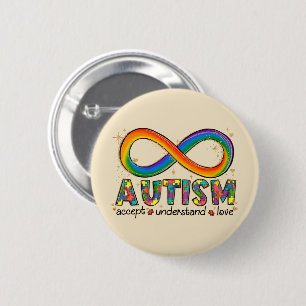 Autism Infinity Symbol Accept, Understand, Love 2 Inch Round Button