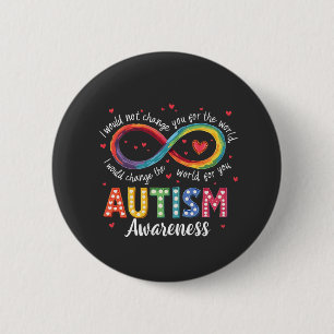 Autism Infinity Symbol Autism Awareness Month 2 Inch Round Button