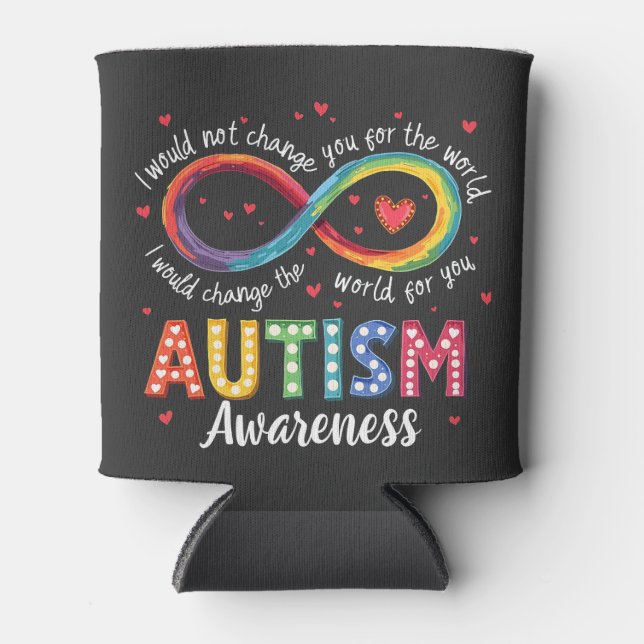 Autism Infinity Symbol Autism Awareness Month  Can Cooler (Front)
