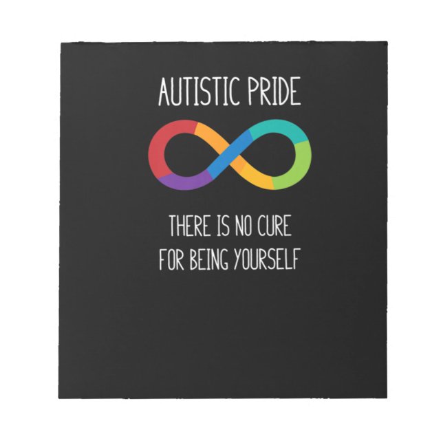 Autism Infinity Symbol Neurodiversity T Shirt Notepad (Front)