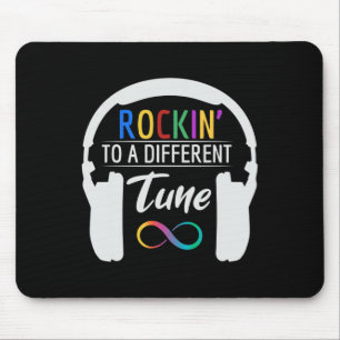 Autism Infinity Symbol Rockin To A Different Tune Mouse Pad