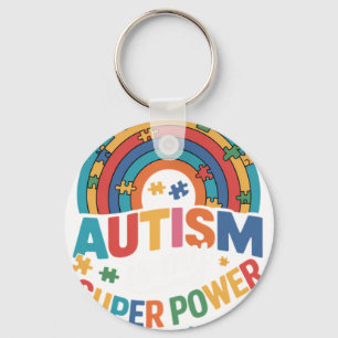 Autism Is My Super Power ADHD Puzzle Autism Awaren Keychain