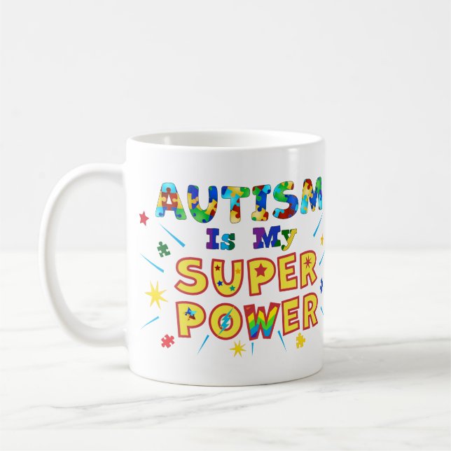 Autism Is My Super Power Coffee Mug (Left)