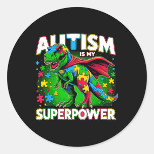 Autism Is My Superpower Autism Awareness  Classic Round Sticker