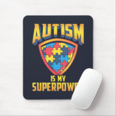 Autism is My Superpower Autistic Support Awareness Mouse Pad (With Mouse)