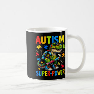 Autism is my superpower dino t rex puzzle  coffee mug