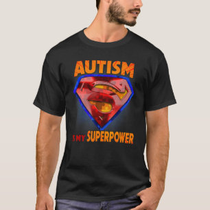 Autism Is My Superpower Superhero Autism Puzzle Pi T-Shirt