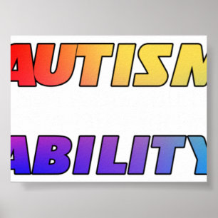 Autism Is Not A Disability Black Versio Poster