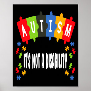 Autism Is Not Disability Autism Awareness T Shirt Poster