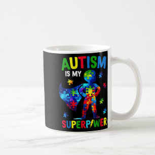Autism is superpower autism awareness superhero coffee mug