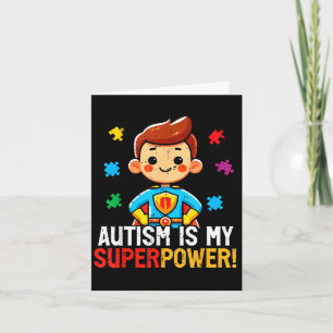 Autism is superpower superhero asd awareness boys card