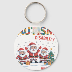 Autism It_s Not A Disability Dabbing Santa Christm Keychain
