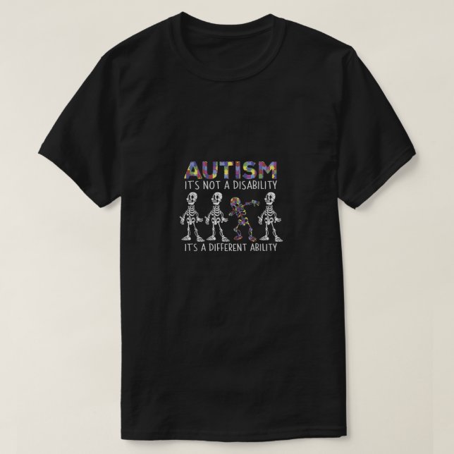 Autism - It's A Different Ability - Autism Awarene T-Shirt (Design Front)