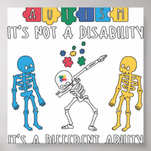 Autism It's Not a Disability, It's a Different Abi Poster