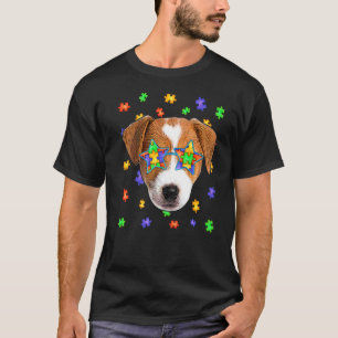 Autism Jack Russell Terrier Dog Puzzle Sunglasses T-Shirt