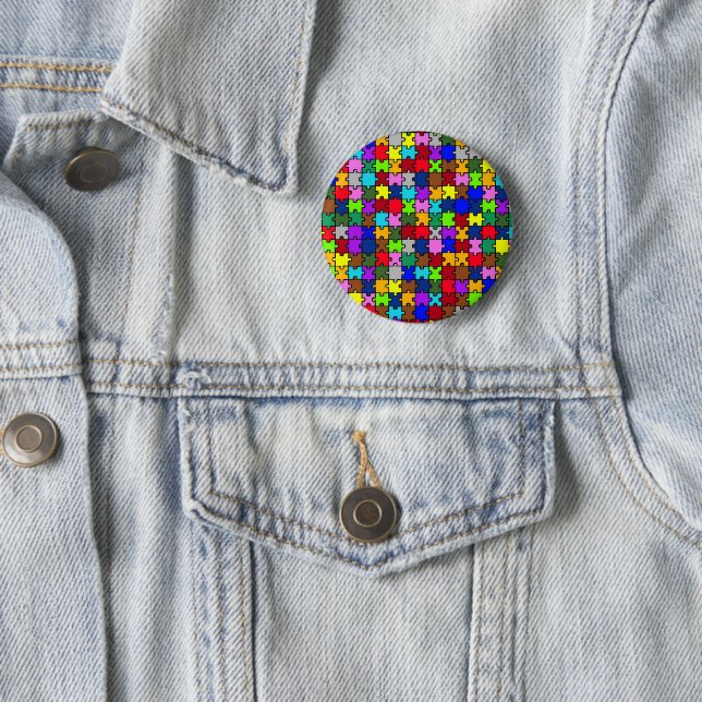 Autism jigsaw 2 inch round button (In Situ)