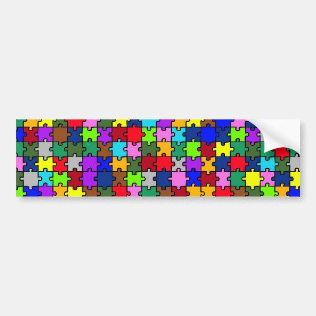 Autism jigsaw bumper sticker (Front)
