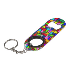 Autism jigsaw keychain bottle opener