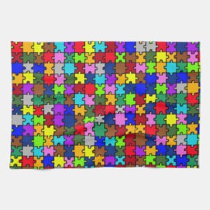 Autism jigsaw kitchen towel