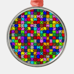 Autism jigsaw metal ornament