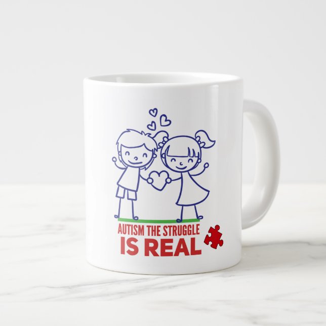 Autism - Jumbo Mug (Front Right)