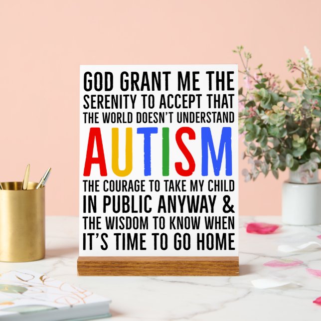 Autism Keep or design your own  Acrylic Sign (Wedding)