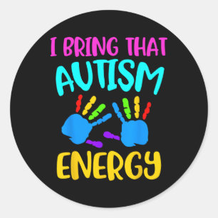 Autism Kids Ausome Children Autistic Awareness Asd Classic Round Sticker