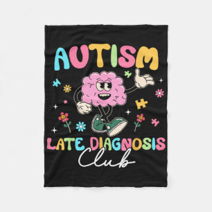 Autism Late Diagnosis Club Brain Neurodiversity In Fleece Blanket