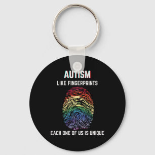 Autism Like Fingerprints We Are All Unique Accepta Keychain