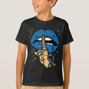 Autism Lip Dont Judge ASD Ribbon Awareness Suprt T-Shirt