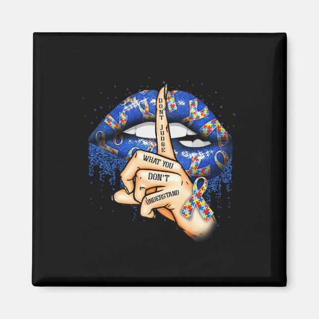 Autism Lips Autism Mom  Magnet (Front)