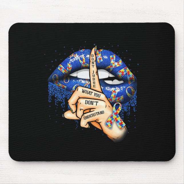 Autism Lips Autism Mom  Mouse Pad (Front)