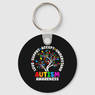 Autism Love Accept Support Autistic Autism Awarene Keychain