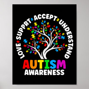 Autism Love Accept Support Autistic Autism Awarene Poster