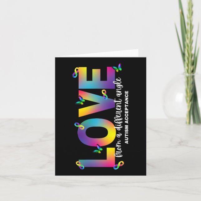 Autism Love From A Different Angle Acceptance Rain Card (Front)