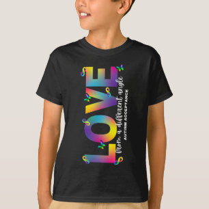 Autism Love From A Different Angle Acceptance Rain T-Shirt