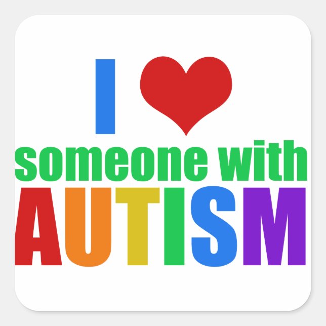Autism Love Square Sticker (Front)