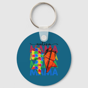 Autism mama autism awareness coquette bow keychain