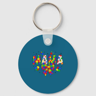 Autism mama autism awareness day coquette bow keychain